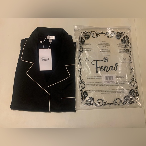 Fenas Other - Women's Black Piped Pajama Set